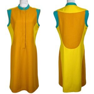 NWT Vintage Harve Benard Wool Mod Space Age Colorblock Dress 12 90s Does 60s